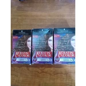 3 Boxes Schwarzkopf Keratin Permanent Hair Color - 6.5 Light Golden Brown
